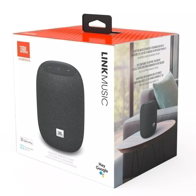 JBL Link Music Smart Portable Wi-Fi and Bluetooth Speaker - Black | Techachi